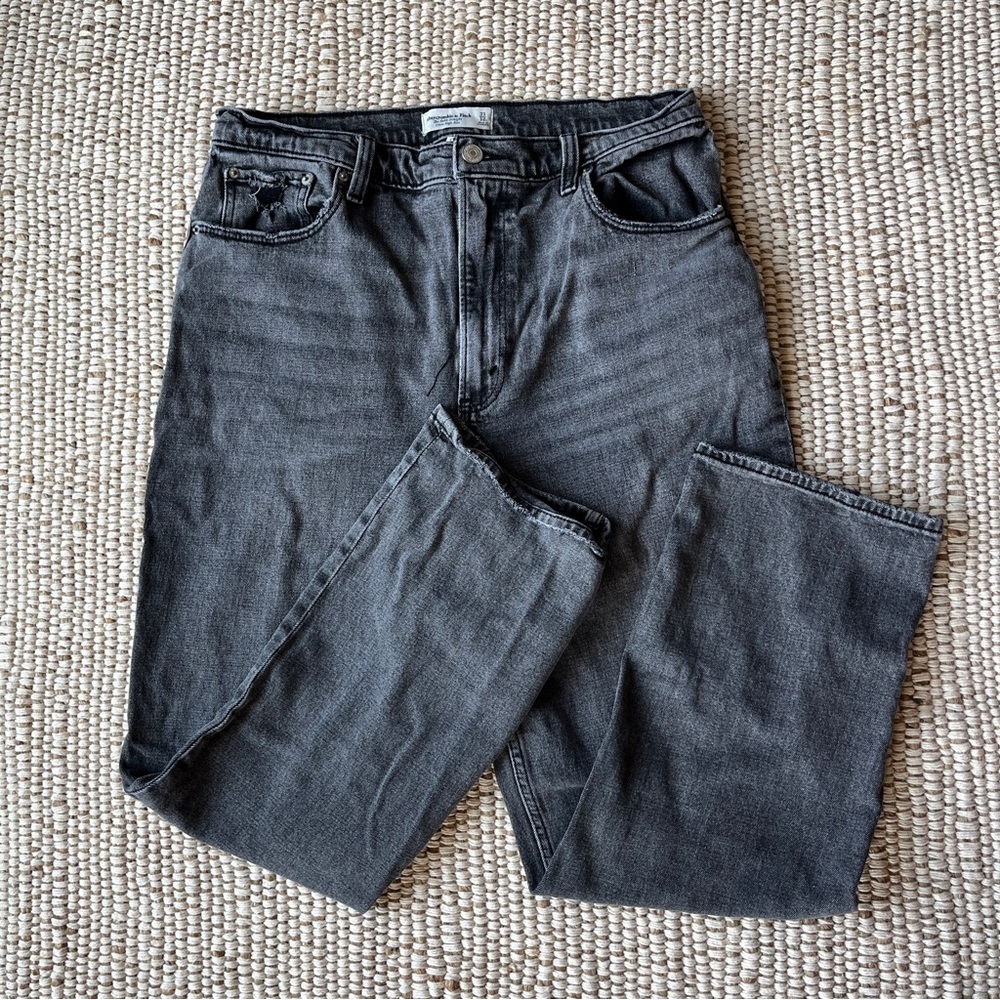 Abercrombie and Fitch Curve Love Ankle Straight High Rise Jeans Size 12 Long